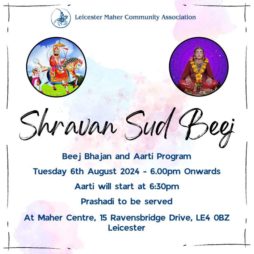 Shravan Sud Beej Bhajan at Maher Centre on Tuesday 6 August 2024