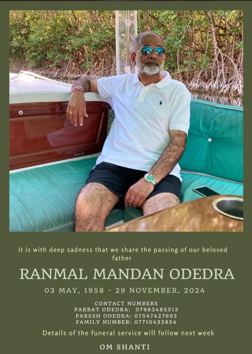 Ranmal Mandan Odedra passed away